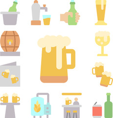 Beer stein icon in a collection with other items