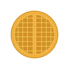 Waffle vector. round waffle. Soft Belgian waffles. Realistic style. Dessert template. Vector illustration.