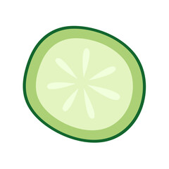 Cucumber slice icon. Cucumber vector.