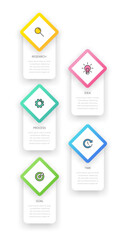 Vertical infographic design with icons and 5 options or steps. Thin line. Infographics business concept. Can be used for info graphics, flow charts, presentations, mobile web sites, printed materials.