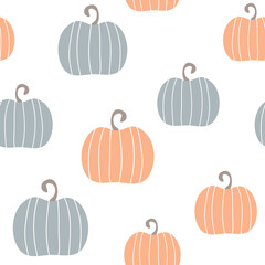 Seamless pattern with pumpkins. Vector illustration.
