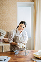 Confectioner small business, Arabic confectioner chef make heart shape Mirror Glaze mousse cake
