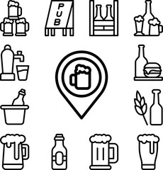 Placeholder, pub icon in a collection with other items