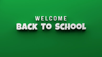 Back to School Text Presentation Banner Background. 3D illustration design