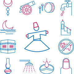 Islam, sufi mystic 2 colored line icon in a collection with other items