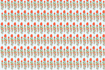 Pattern design with colorful feather theme