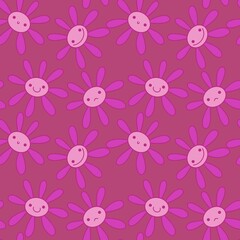 Cartoon kids floral seamless flower pattern for fabrics and wrapping and clothes print and notebooks