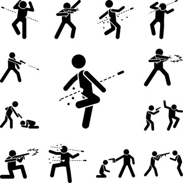 Man kill back shot icon in a collection with other items