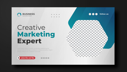 Creative YouTube video thumbnail or social media web banner and corporate YouTube thumbnail design template	