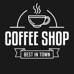 Coffee cup logo design, vector template. Coffee shop icon, logo concept with mug of hot drinks.