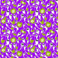 Halloween poison witch potion seamless ghost cartoon pattern for wrapping and kids and accessories and fabrics