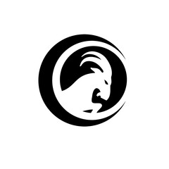 Minimalist unique Goat Head logo design