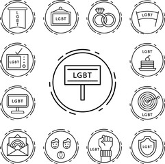 Sign, lgbt icon in a collection with other items