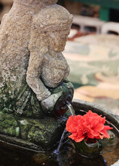 carved stone fountain 