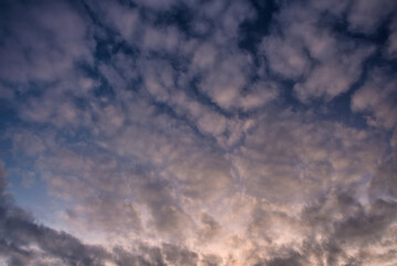Beautiful morning sky with colorful clouds before sunrise. Dramatic sunset and sunrise
