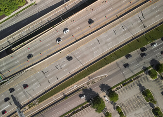 Aerial view of interstate highway in Michigan