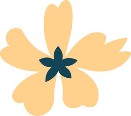 Colorful vector illustration drawn in flat style. Suitable for books, articles, web sites, apps etc. Image of light orange flower with stigma in form of star