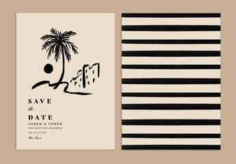 Minimal Save the Date Layout with Tropical Vibe