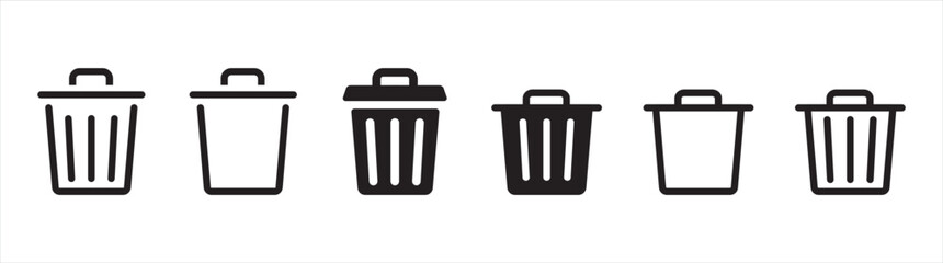 Trash bin icon. trash can symbol. bin signs, vector illustration.