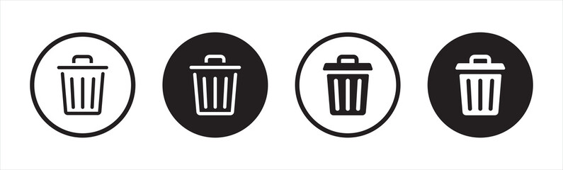 Trash bin icon. trash can symbol. bin signs, vector illustration.	