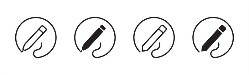 Pen editing icon. pen drawing tool sign. pen create or modify symbol, vector illustration