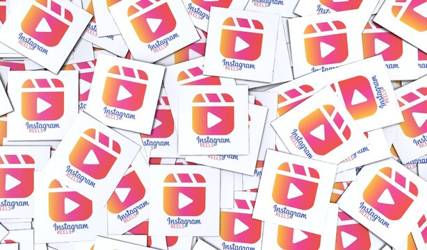 Instagram Reels, Social Media 3d Logo Visual Scene