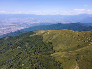 Fototapeta premium Aerial view of Belasitsa Mountain, Bulgaria