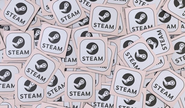 steam, social media 3d Logo Visual Scene