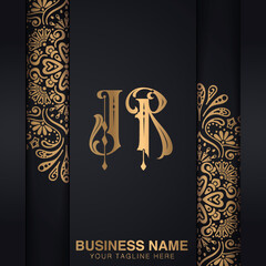 JR initial logo | initial based abstract modern minimal creative logo, vector template image. luxury logotype logo, real estate homie logo. typography logo. initials logo.