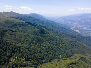 Aerial view of Belasitsa Mountain, Bulgaria