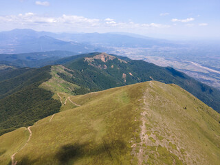 Fototapeta premium Aerial view of Belasitsa Mountain, Bulgaria