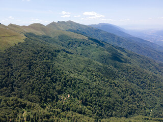 Fototapeta premium Aerial view of Belasitsa Mountain, Bulgaria