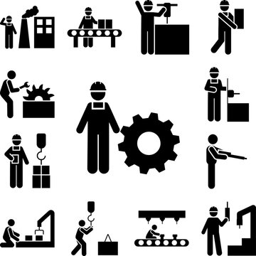 Engineering, work, industry icon in a collection with other items