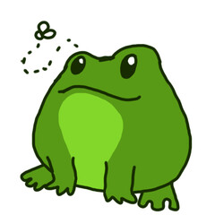 Adorable little green frog illustration