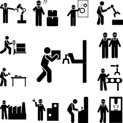 Box, job, factory, joint, assembly icon in a collection with other items