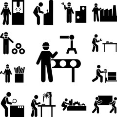 Automation, engineering, maintenance, worker icon in a collection with other items