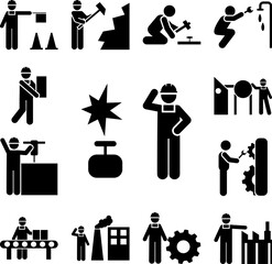 Gas, industry, man, worker, job icon in a collection with other items