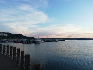 Fototapeta premium sunset in the harbor