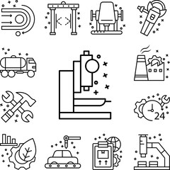 Drilling machine icon in a collection with other items