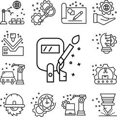 Welding industry utensils icon in a collection with other items