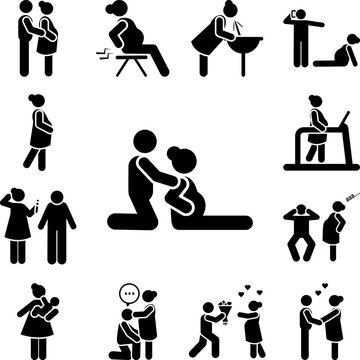 Father, help, mother, pregnant icon in a collection with other items