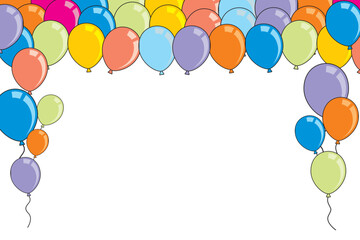Happy birthday. Illustration of colorful birthday balloons. Vector illustration of Birthday background. Very suitable for birthday designs and other celebration events