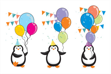 Happy birthday. Illustration of colorful birthday balloons. Vector illustration of Birthday background. Very suitable for birthday designs and other celebration events