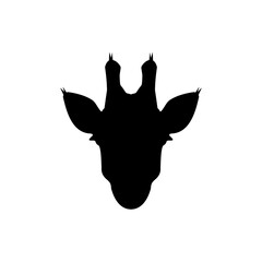 Giraffe Head Silhouette Vector Logo Icon Illustration. Simple and cool for giraffe head icon design. Both for print and digital designs.