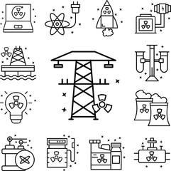 Electricity industry energy icon in a collection with other items