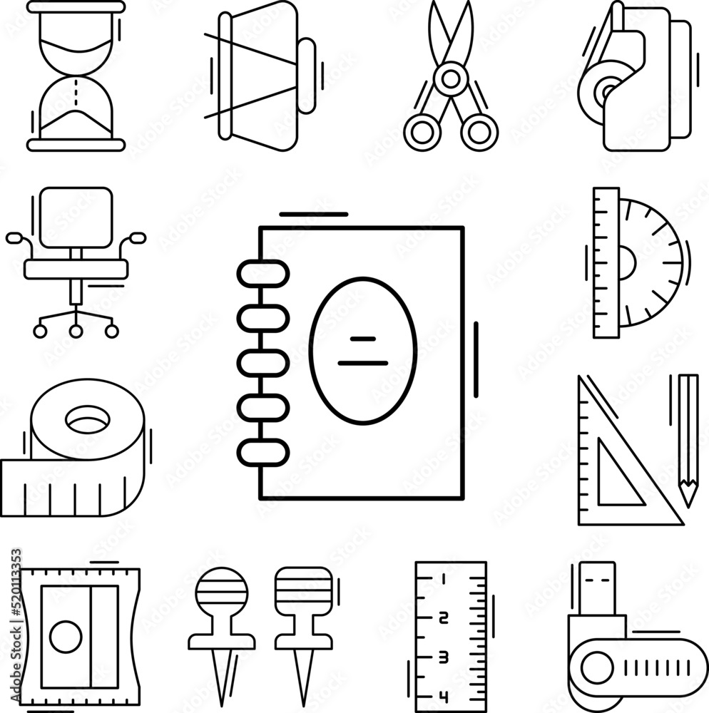 Poster notebook icon in a collection with other items