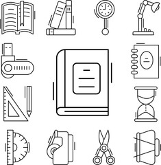Fototapeta premium Book icon in a collection with other items