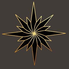 Obraz premium illustration of tarot cards star. graphic illustration with golden lines on a dark background