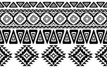 African tribal black and white abstract ethnic geometric pattern. design for background or wallpaper.vector illustration to print fabric patterns, rugs, shirts, costumes, turban, hats, curtains.