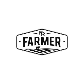 farm and cow logo, icon and vector